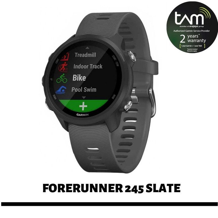 Garmin Forerunner 245 slat grey non music Garansi Resmi TAM 2 Tahun