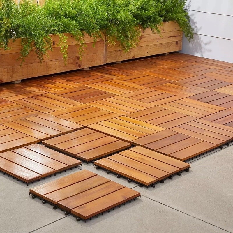 decking tile parquet lantai kayu jati