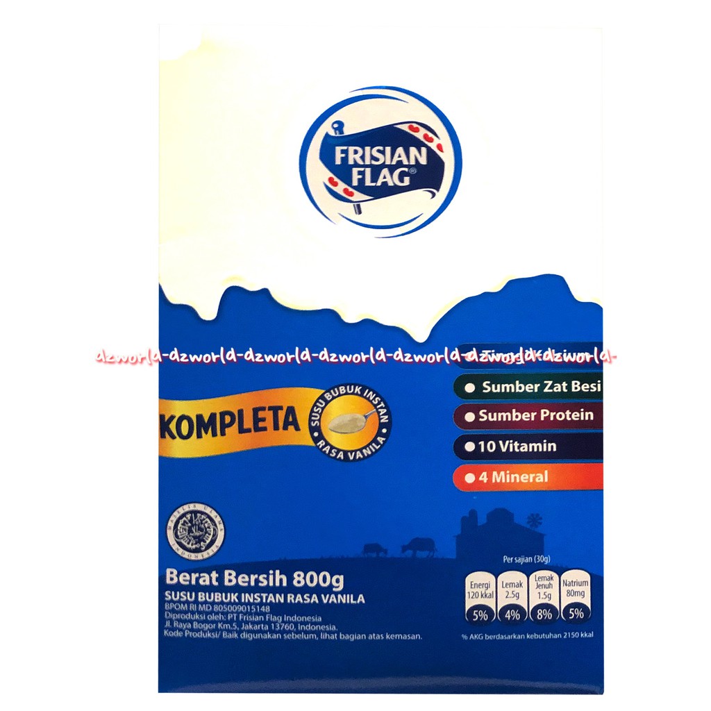 Frisian Flag Kompleta 800gr Susu Bubuk Instan Cokelat Vanilla Susu Bendera FF Coklat Competa Frisianflag Flags