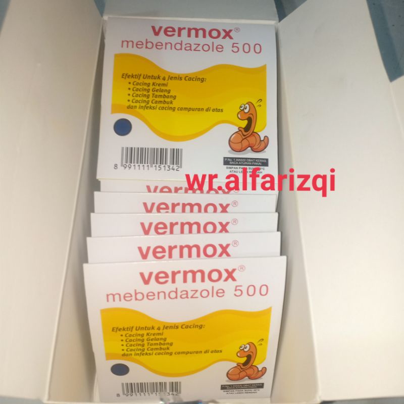 Jual Vermox Mebendazole 500gr 1 Tablet Obat Cacing Gelang Cacing