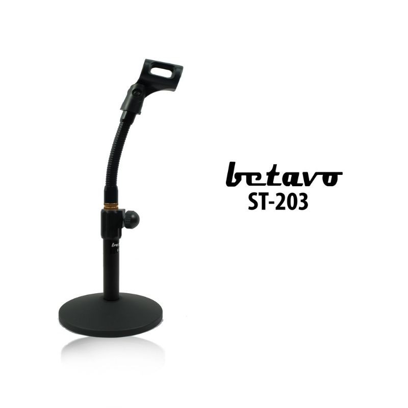 Stand Microphone ST-203 Bodi Besi Betavo Desk Stan Mic Elastis Iron Asli