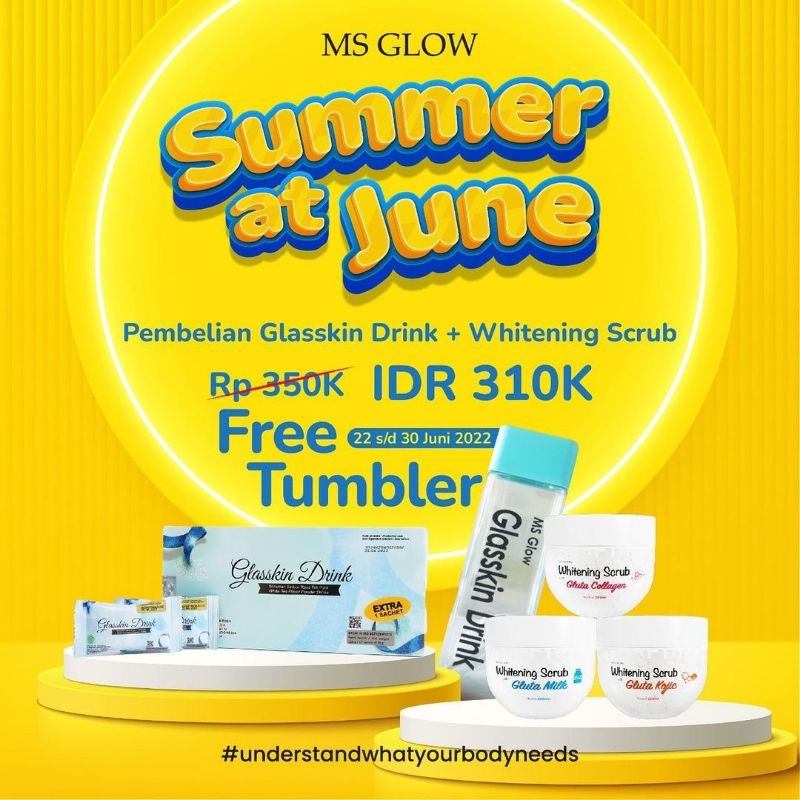 Glasskin Drink Ms Glow + Whitening Scrub Ms Glow Ms Body Cares