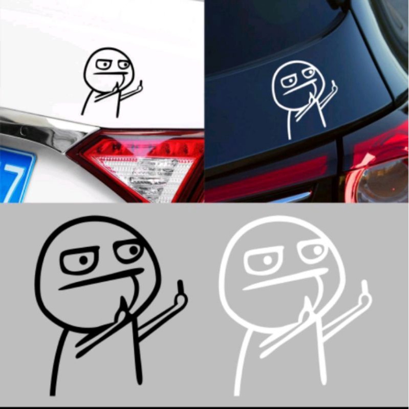 STIKER MOTOR MIDDLE FINGER CUTTING KEREN 3D UNIK VARIASI NMAX AEROK BEAT HELM COD