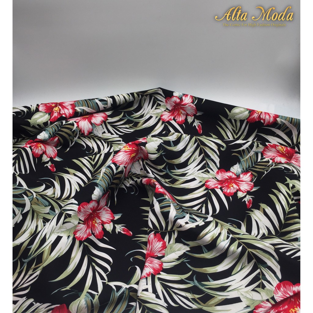 

Alta Moda Katun Motif Fancy Leaves Floral - Black Kain Premium (1M)