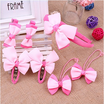 7Pc Set Bandana + Jepitan + Karet Rambut Anak Gaya Korea Fashion Hair Clip Bando Korean Kid