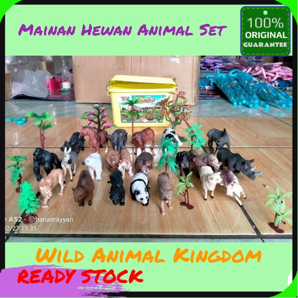Jual Mainan Hewan Animal Set - Wild Animal Kingdom 23 pc Hewan dan 10 ...