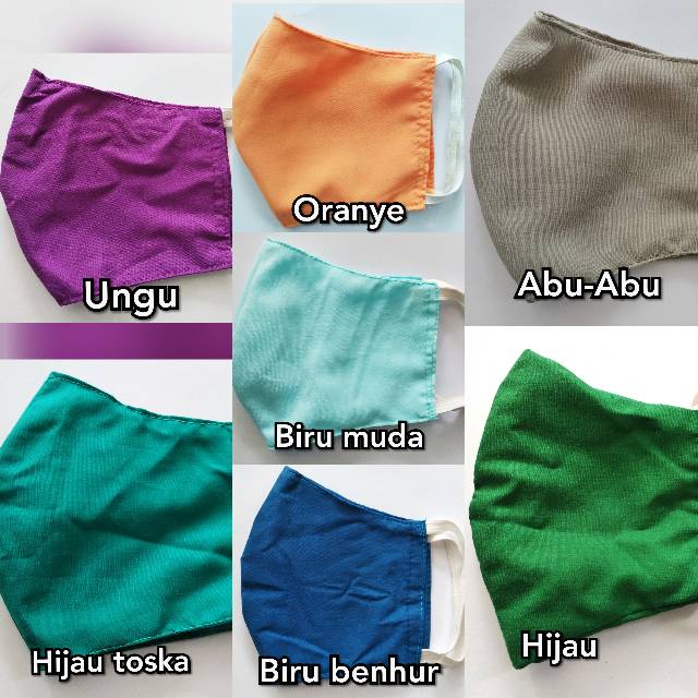 Masker kain dobel (2 ply) dengan kantong filter