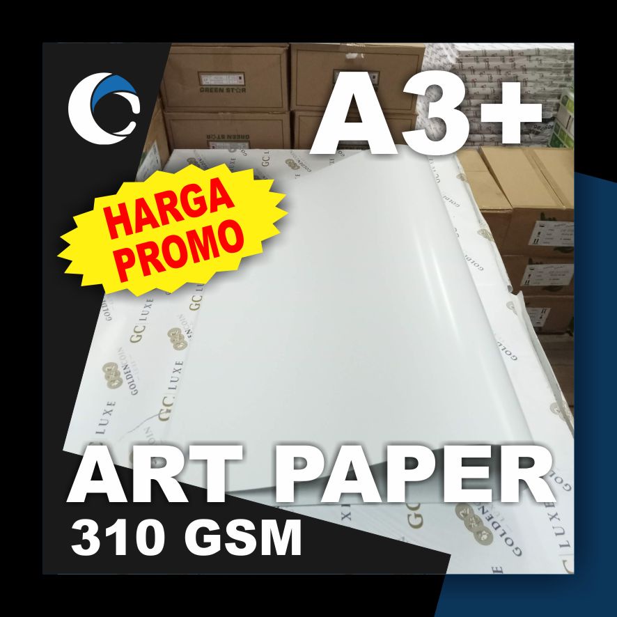 

KERTAS ART PAPER / ART CARTON 310 GSM Uk [ A3+ ] 31 cm X 47 cm ( 50 LEMBAR )