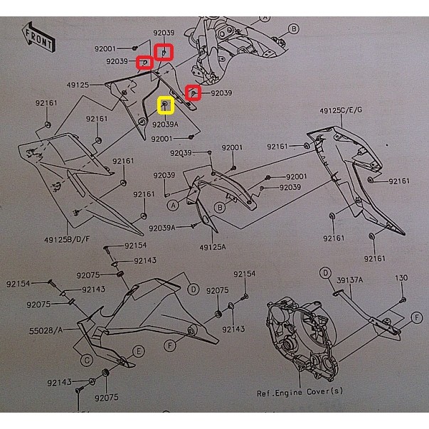 Klip / Rivet Fairing Kawasaki Z250SL Original, Ready Stock