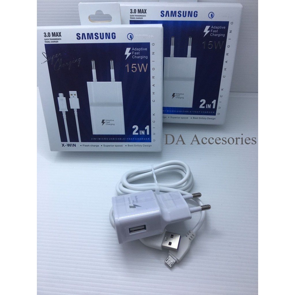 Charger Samsung S6 xwin pack biru 3.0 MaX A10 M10 J2 J3 J4 J5 J6 J6+ A5 A6 plus j2 prime