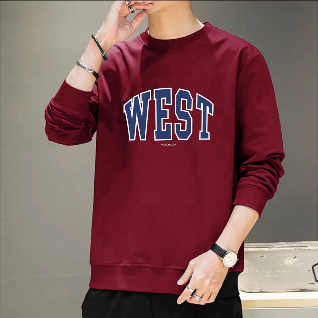 BISA COD / ALIPIO781 - BAJU SWEATER WEST / fashion pria / keren / terbaru