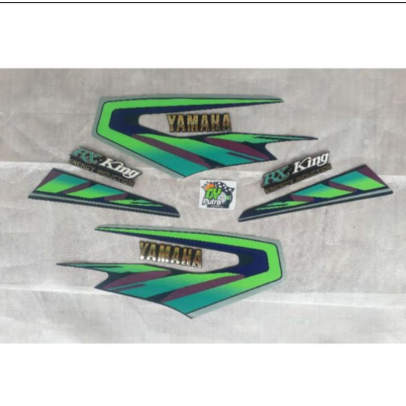 Striping Body Stiker Body List Body Yamaha RX-KING tahun 1997-1998 full set Hijau Plus Emblem Tangki