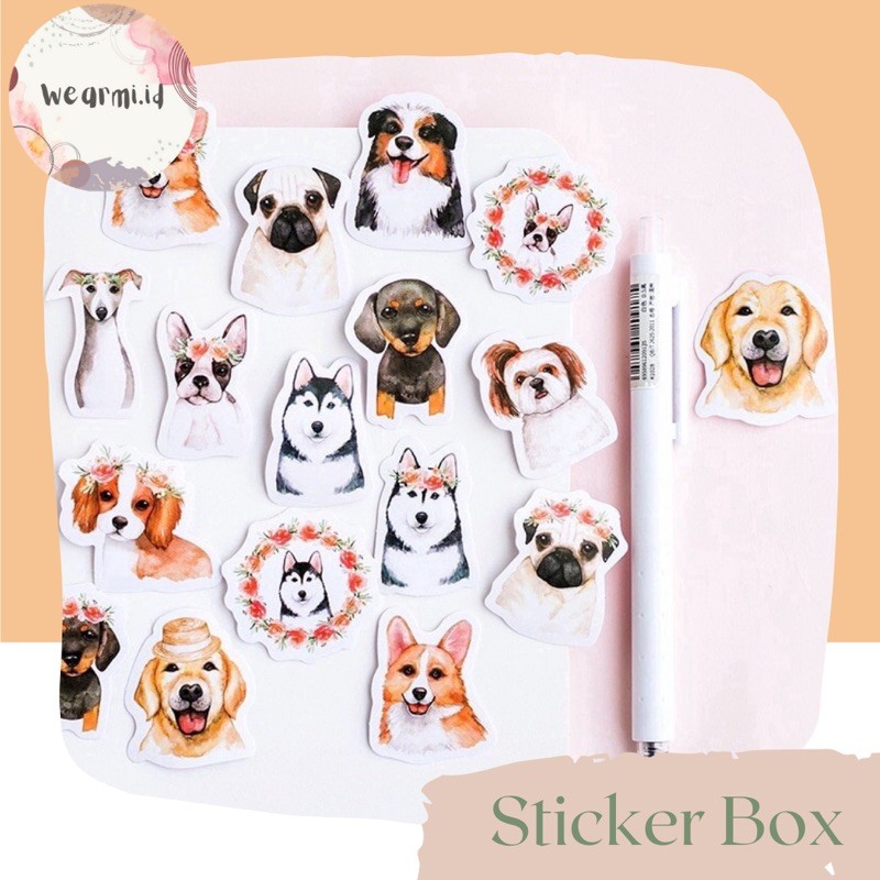 

45 Pcs Deco Sticker Box Animal Dog Anjing Lucu Planner DIY Scrapbook Stiker Dekor Kotak Colorfull