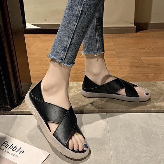 TBIG [COD] Size 35 - 40 Sandal Sepatu Wanita POPLOVER Import Korea Style Santai Wanita Remaja