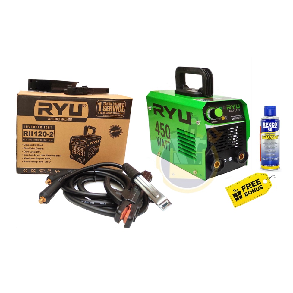 RYU Mesin Las 450watt 120a RII 120-2 a Trafo Las Listrik Travo Las Welding Inverter IGBT 450 watt