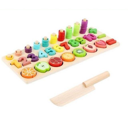 Wooden counting & cutting fruit
