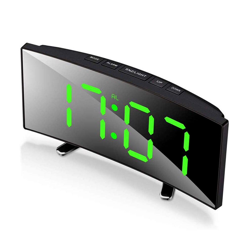 Jam Meja Digital Led Weker Alarm Clock Mirror DS-6507 Green