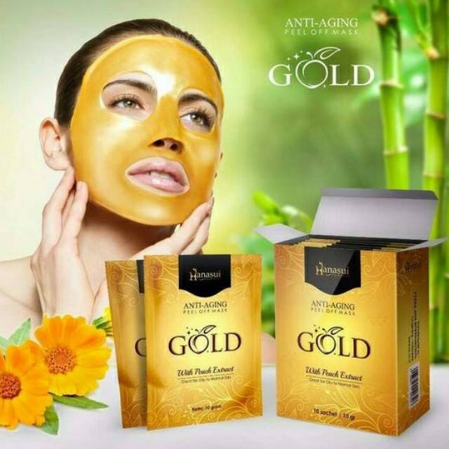 Masker Gold Hanasui / Hanasui Anti Aging Peel Off Mask Gold