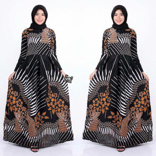 BATIK COUPLE GAMIS Maura Couple - Sania Ruffle Batik Couple ori Ndoro jowi DNT Garansi Termurah-Gamis seret