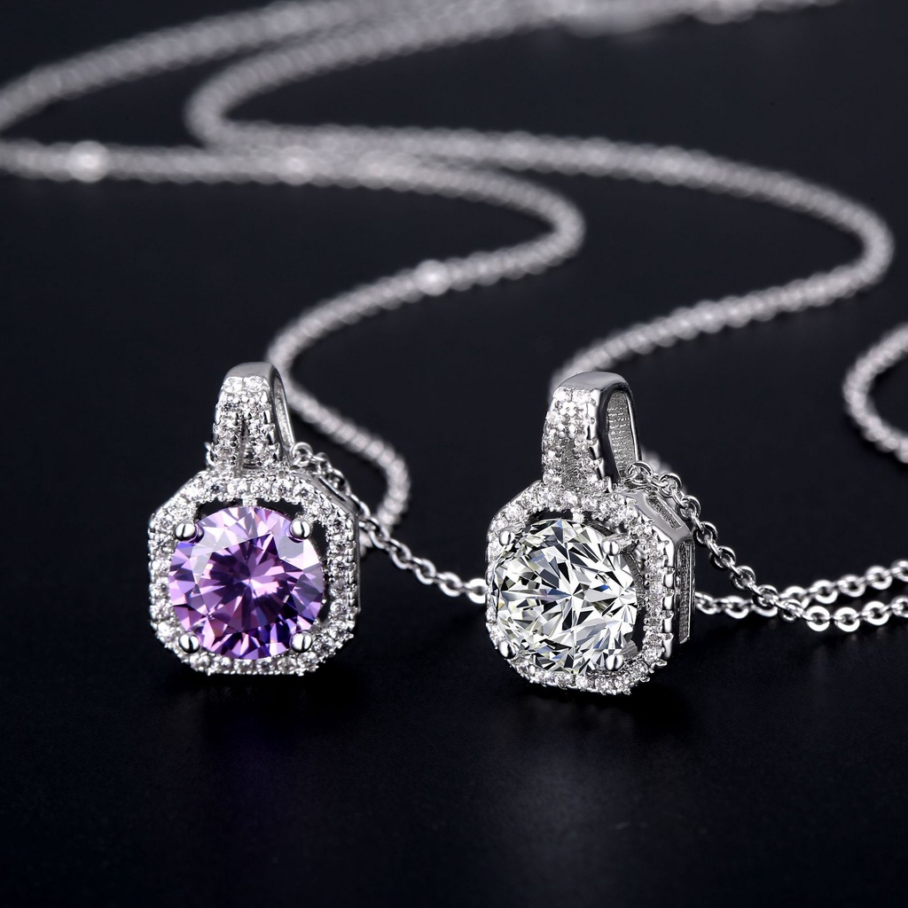 Korea mengkilap zircon square diamond liontin sederhana Jepang dan Korea kalung kalung gelang stainl