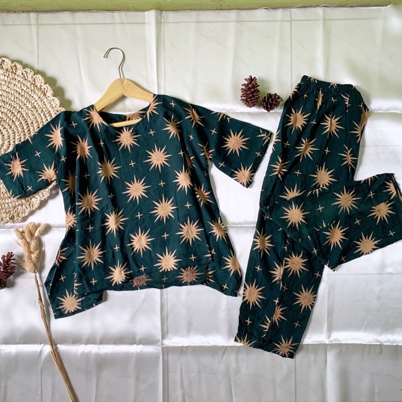 SETELAN WAKA ANAK USIA 5-8 TAHUN | SETELAN WAKA ANAK BAHAN RAYON | SETELAN WAKA ANAK PEREMPUAN | ONE SET ANAK WAKA | BAJU ANAK PEREMPUAN | PAKAIAN ANAK PEREMPUAN | SETELAN WAKA ANAK BAHAN RAYON-Hijau