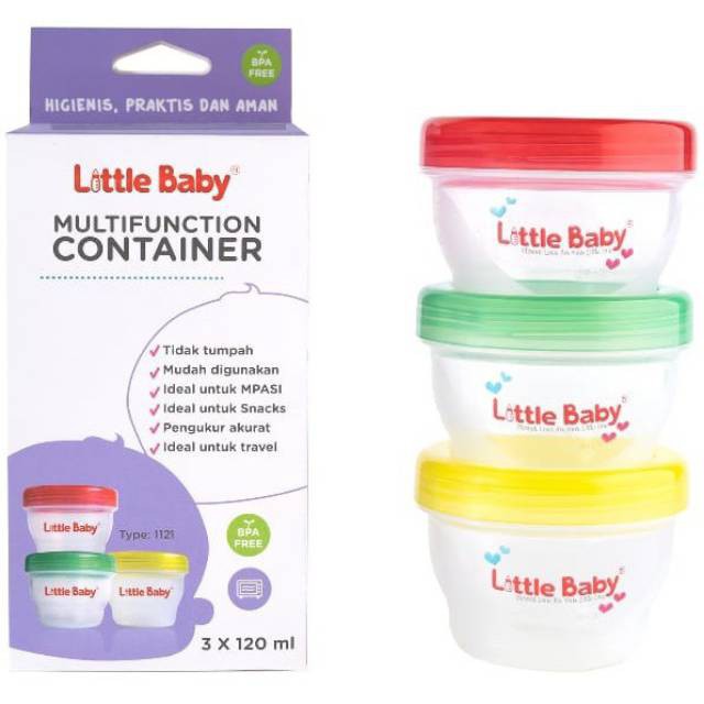 LITTLE BABY FOOD CONTAINER ISI 3 PCS [120ML &amp; 160ML]