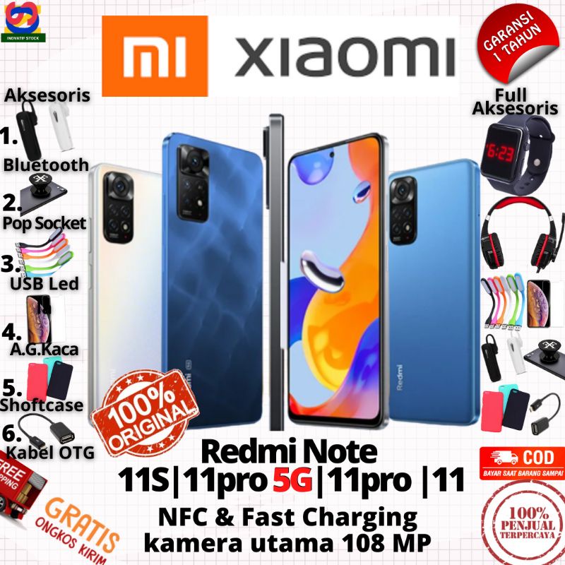 HP BARU XIAOMI REDMI NOTE 11S | NOTE 11PRO | NOTE 11PRO 5G | NOTE 11 FAST CHARGING NFC GARANSI RESMI 100% ORIGINAL
