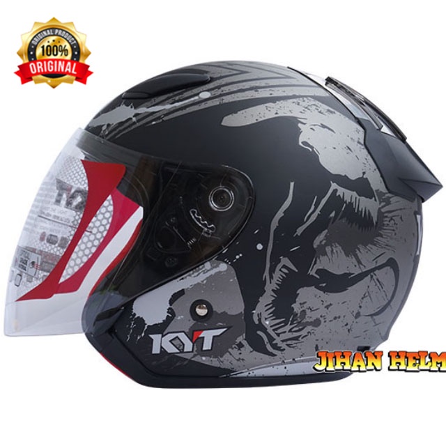 HELM / KYT / DJ MARU / HELM KYT / HELM KYT DJ MARU  #14 BLACK ORANGE TERMURAH-3