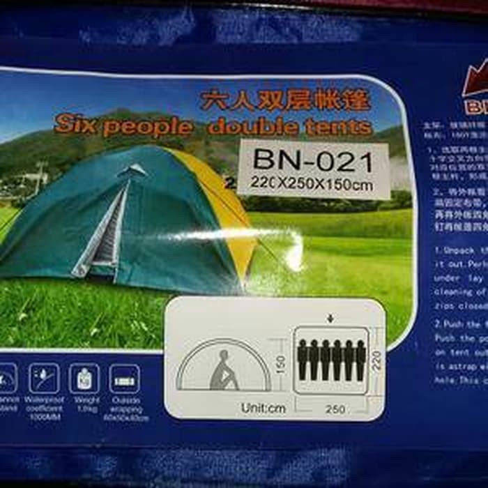 Tenda Camping BNIX 021 Kapasitas 6 Orang Dome Outdoor Double Layer