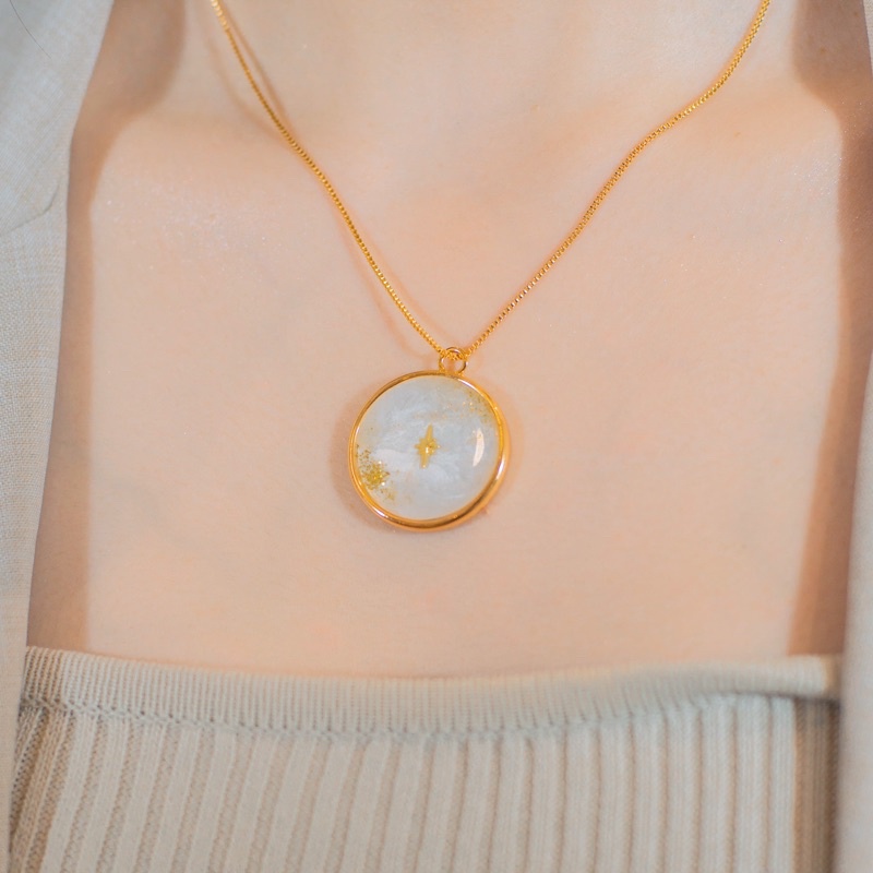 Miracle of White Christmas ✨ (NECKLACE + PENDANT) | Gold Plated 18K Premium Artisan Jewelry ( Kalung