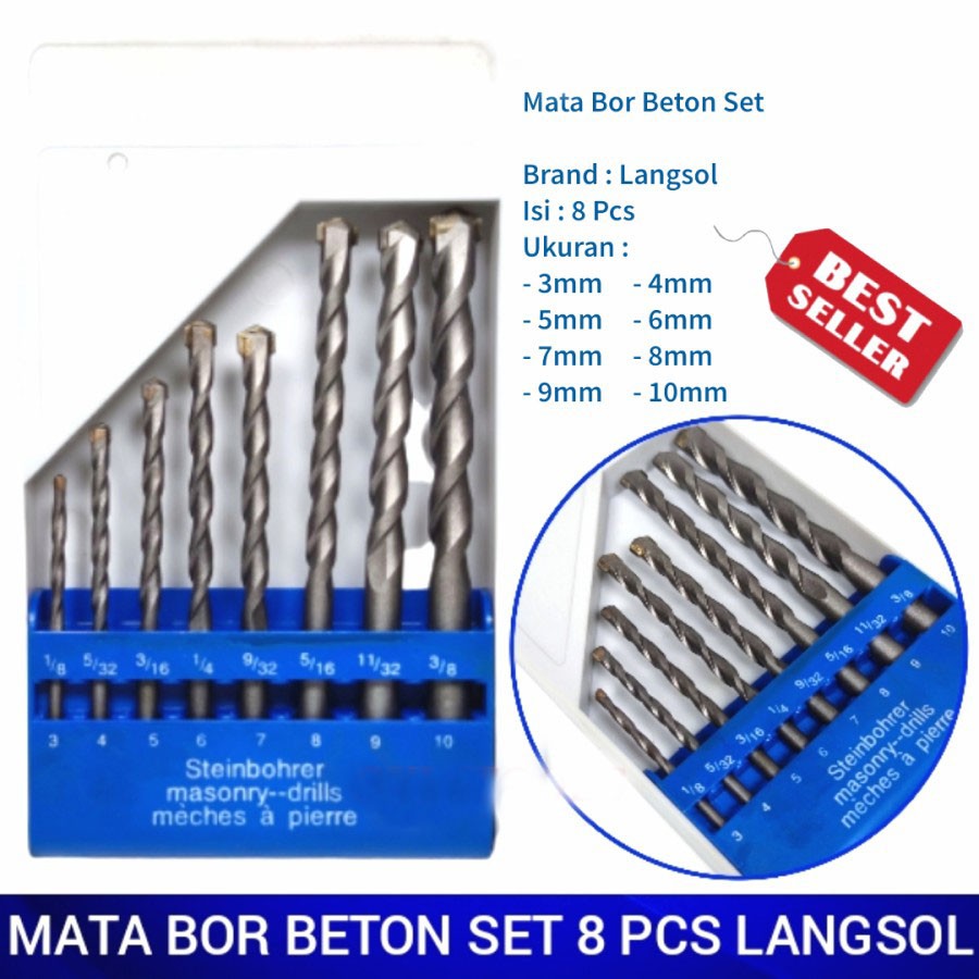 10-teiliges Inbusschlüssel-Bitset – Von 1/16 Zoll Bis 1/4 Zoll