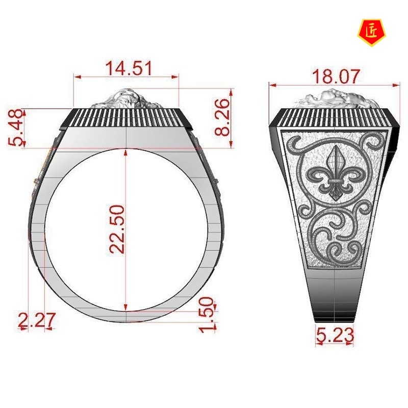 [Ready Stock]Classic Domineering Lion Ring for Men