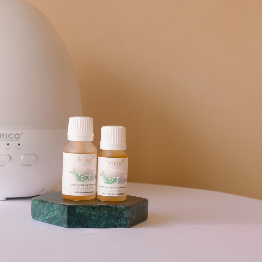 Plumeria Drops Pure Essential Oil | by Plumeria Scent - Senja - Lemongrass & Geranium
