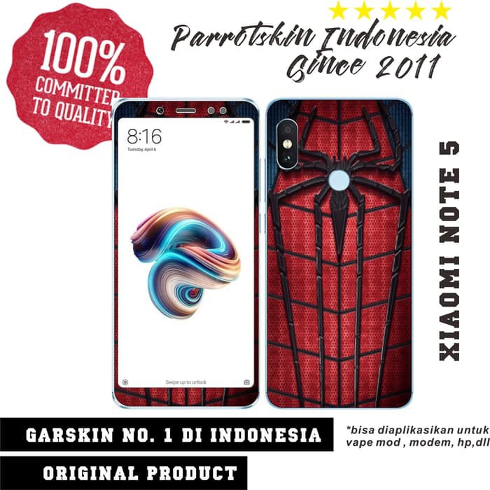 Garskin Skin Xiaomi Redmi Note 5 spiderman case edition PREMIUM