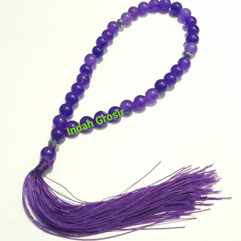 TASBIH BATU KECUBUNG WULUNG KRISTAL 8MM 33BUTIR ORIGINAL