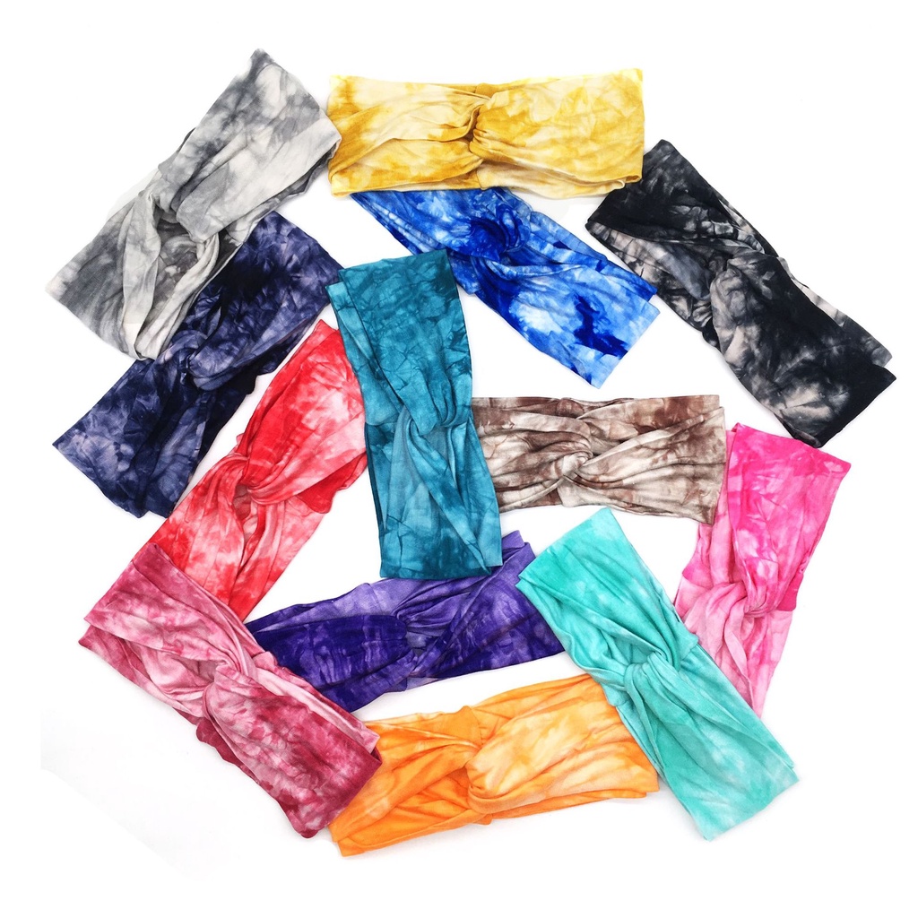 Sport Bandana Korea Elastic Pewarna Dasi Menyeberang Hairbands Olahraga Di Luar Ruangan Lari Bersepeda Latihan Kebugaran Yoga Wanita Headband