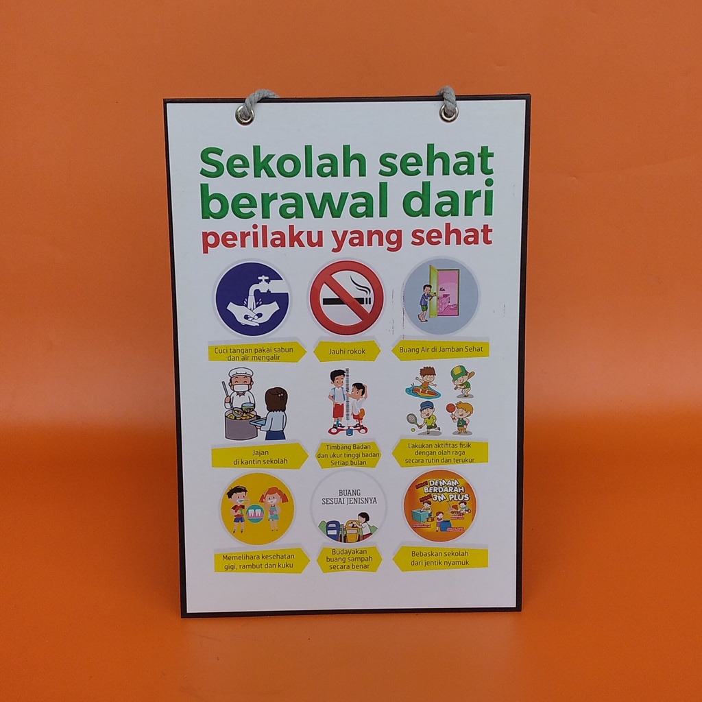 Hard Poster Gantung PHBS - Sekolah Sekolah Sehat Berawal dari Perilaku Sehat - PHBS Anak Sekolah