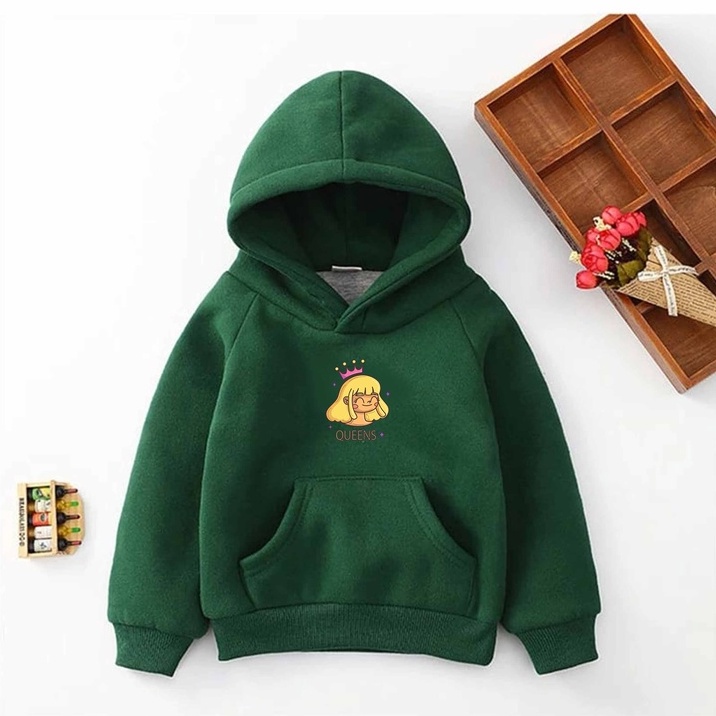 Hoodie Queens Anak Fleece Pakaian Anak