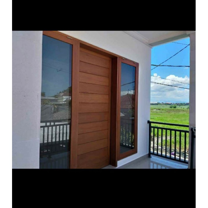 pintu rumah minimalis /pintu sliding kayu jati