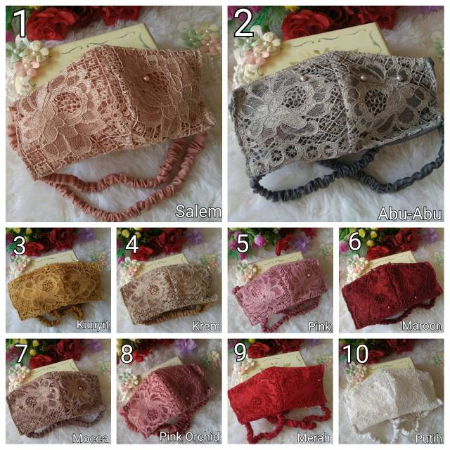  Masker Brokat Hijab  Seri 01 Shopee Indonesia