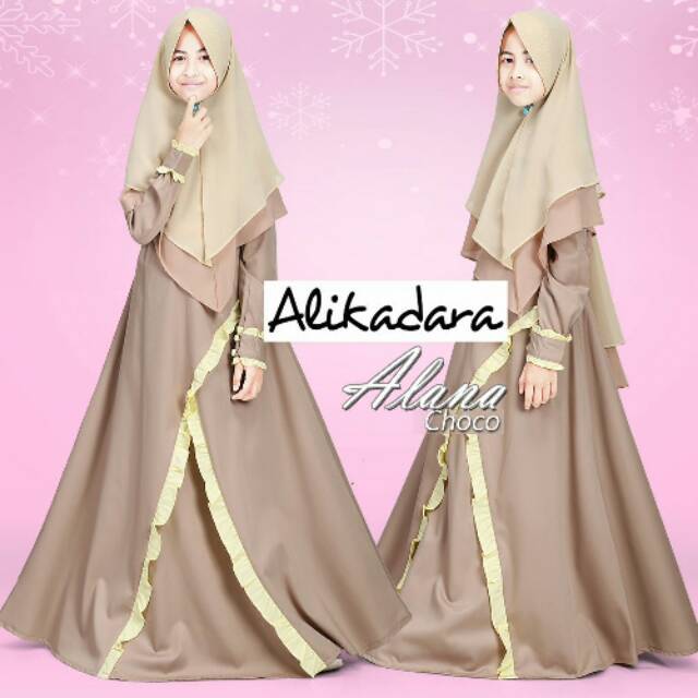 Alana Choco gamis set by alikadara kids