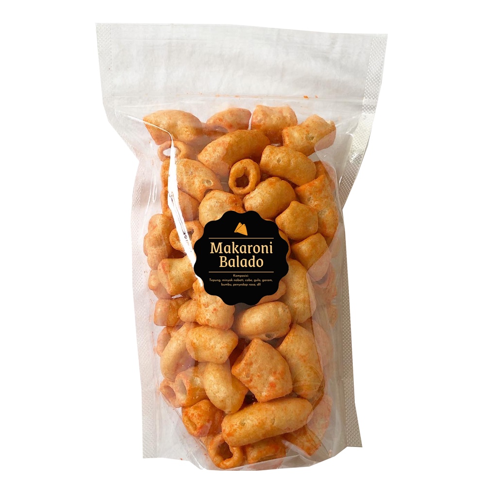 

Snack Makaroni Besar Balado (M) 70gr / Snack Cemilan Camilan Murah / Asin Gurih Pedas