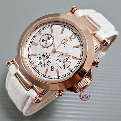 Jam Tangan GC Guess Collection Chrono Kulit *PUTIH || RG* # GC001 # JAM TANGAN MURAH BERKUALITAS