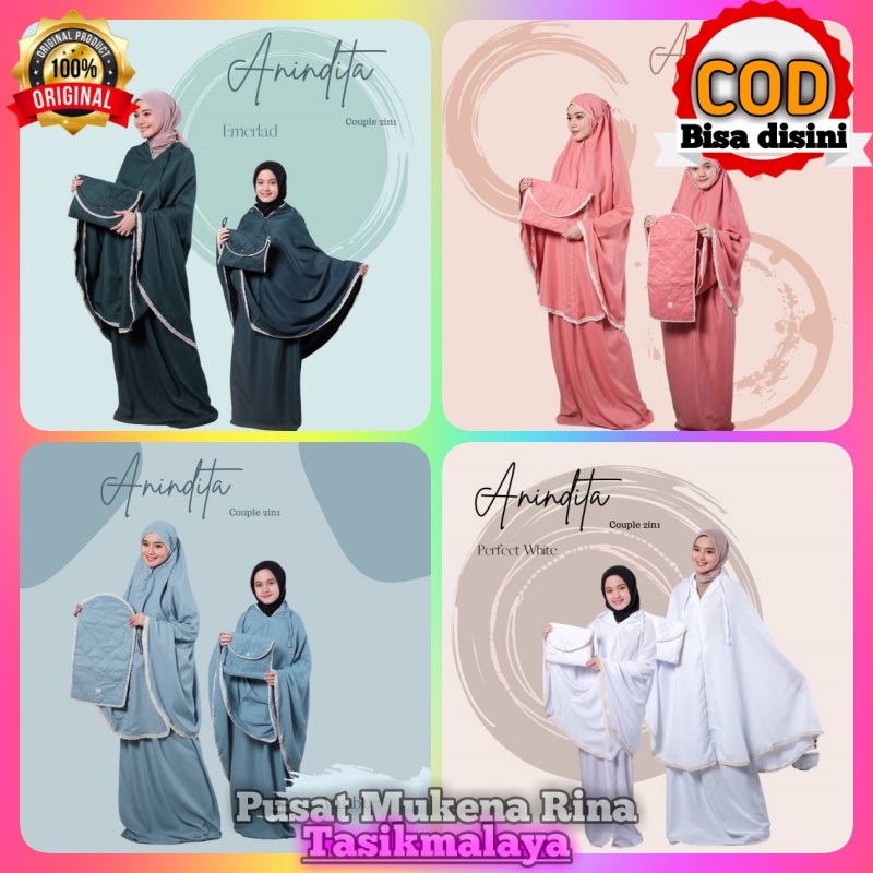 CANTIK - Mukena Couple Ibu Dan Anak 2IN1 Anindita Original 8-10 Tahun
