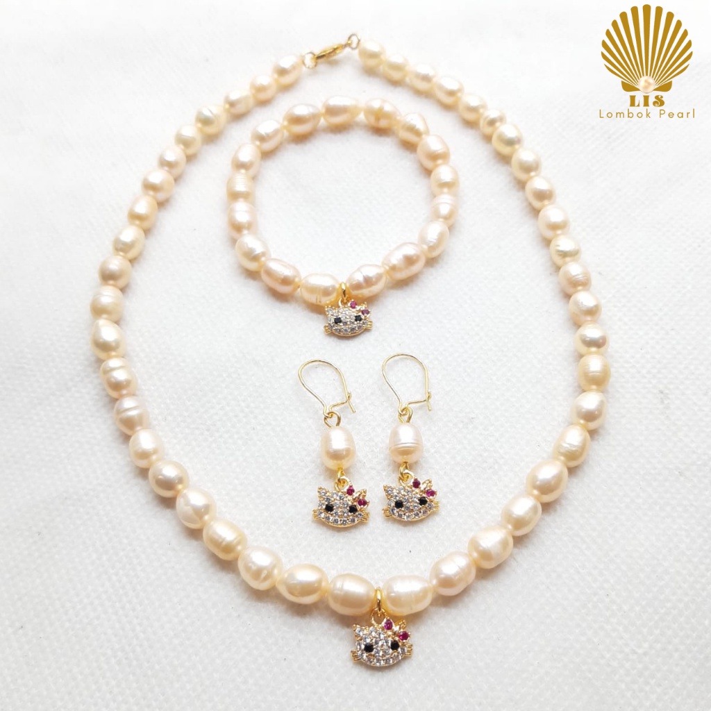 Gempita Jewelry Set Perhiasan Mutiara Asli Lombok untuk Anak