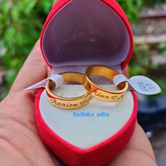 cincin titanium, cincin ukir nama, cincin tunangan, cincin couple termurah
