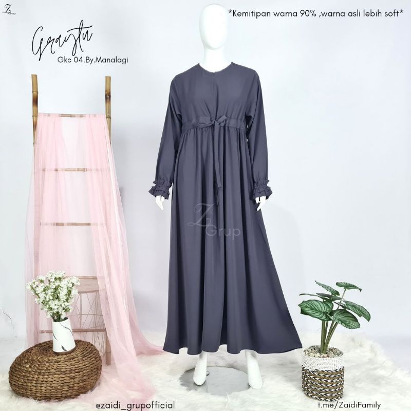 GKC 04 Greytu | Gamis by Manalagi.ID | Gamis Syari