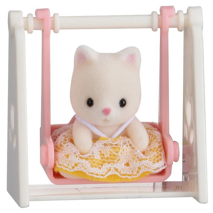 [mainan-hobi] SYLVANIAN FAMILIES ORIGINAL - BABY CARRY CASE SILK CAT ON SWING