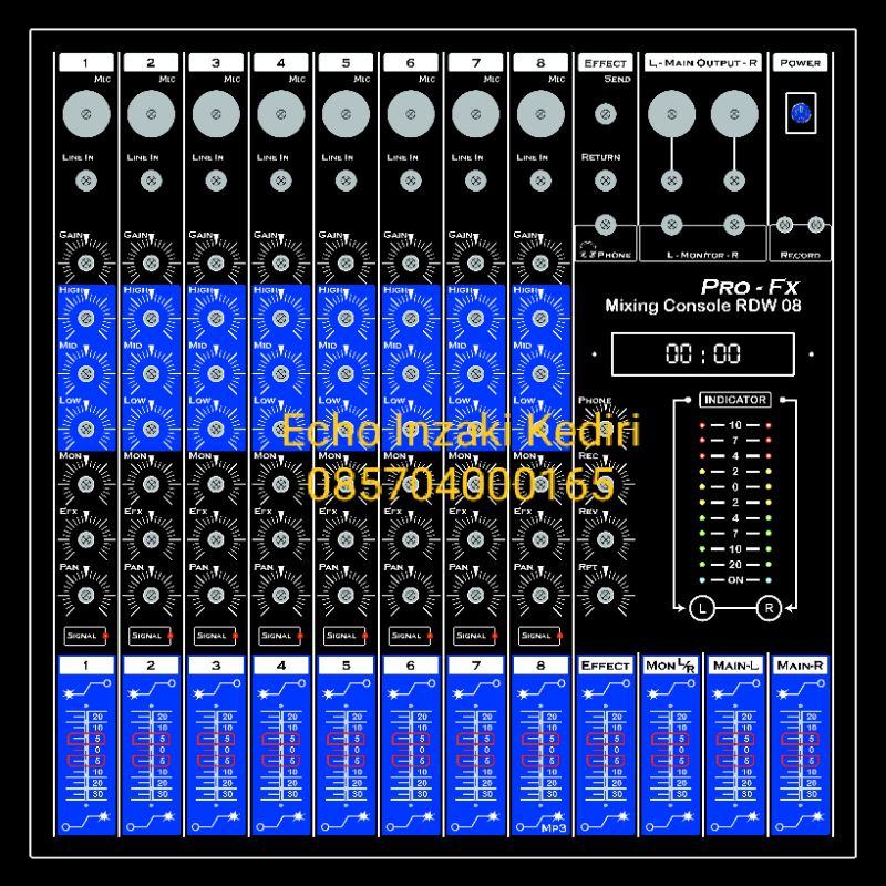 Stiker Audio Mixer 8ch MS