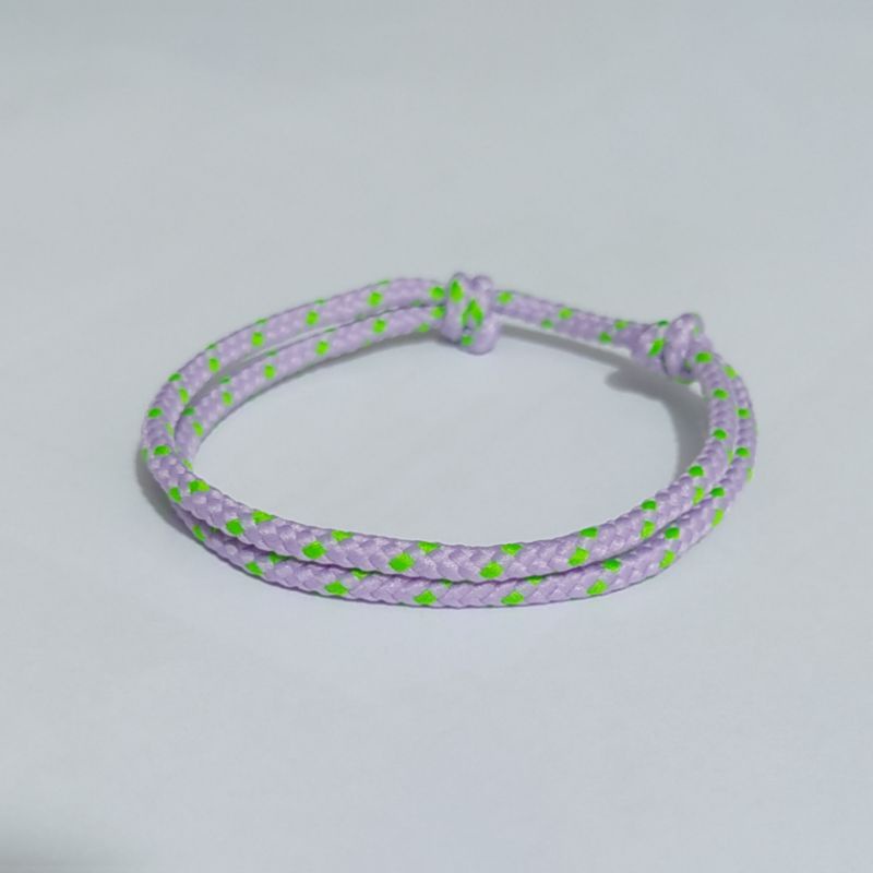 Gelang Tali Simple Prusik Tali Gunung Outdoor-Ungu Bintik Hijau